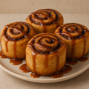 Caramel Drizzled Cinnamon Rolls (4pcs)